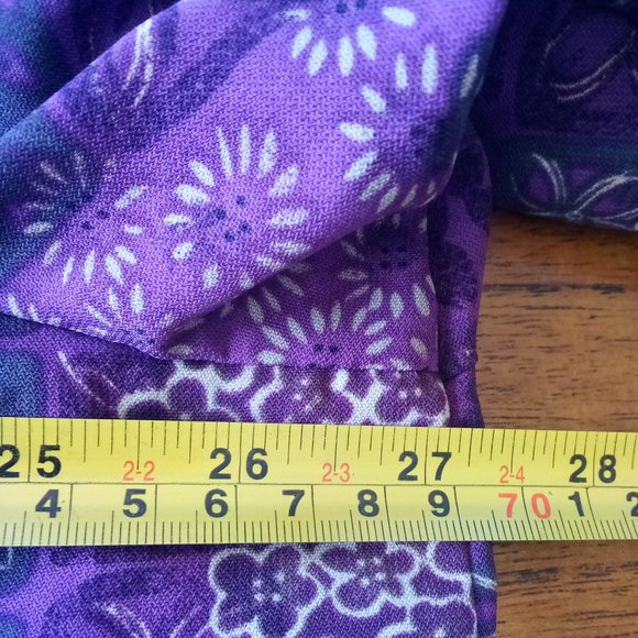 Joanna Plus Purple Print Button Down Blouse - Picture 9 of 11